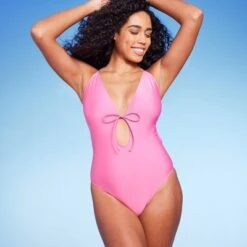 Women's Tie-Front Plunge One Piece Swimsuit - Shade & Shore™ -Clothing Sales Store GUEST c514ddc7 995b 4159 88e5 840336daa1e9