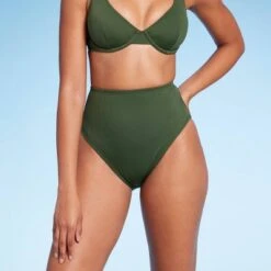 Women's High Waist High Leg Ribbed Medium Coverage Bikini Bottom - Shade & Shore™ -Clothing Sales Store GUEST c995f234 58c7 4f17 a23b 93804ae8b24e