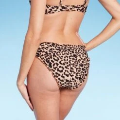 Women's Ruffle Cheeky Bikini Bottom - Shade & Shore™ Multi Animal Print
