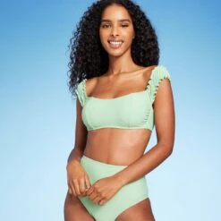 Women's Shirred Off The Shoulder Bralette Lace-Up Bikini Top - Shade & Shore™ Light Green 15 Women's Shirred Off The Shoulder Bralette Lace-Up Bikini Top - Shade & Shore™ Light Green -Clothing Sales Store GUEST cd5db231 1396 490c 9c80 929e2ac914a3