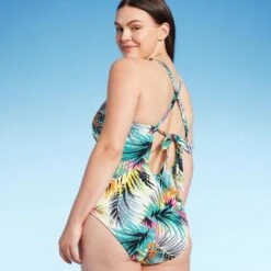 Women's Plunge Ring Detail One Piece Swimsuit - Shade & Shore™ Multi Tropical Print -Clothing Sales Store GUEST d0de294f 3209 414e bcf8 5ed315e9f670