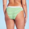 Women's Ribbed High Leg Extra Cheeky Bikini Bottom - Shade & Shore™ Green/White