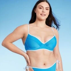 Women's Lightly Lined Ribbed Underwire Bikini Top - Shade & Shore™ Blue -Clothing Sales Store GUEST d320e7b8 cae6 493f 95ad ab1d128f34a9