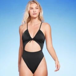 Women's Ribbed Plunge Front Cut Out One Piece Swimsuit - Shade & Shore™ -Clothing Sales Store GUEST e1b03d86 1dcc 4164 a7a1 76bf19854891
