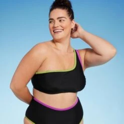 Women's Contrast Binding One Shoulder Bralette Bikini Top - Shade & Shore™ -Clothing Sales Store GUEST e2642b34 2b18 46c7 a7dd 2b853fa65256