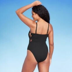Women's Square Neck Strappy Side Ribbed One Piece Swimsuit - Shade & Shore™ -Clothing Sales Store GUEST e7b59662 742a 408b acb9 5e21487a8c9a