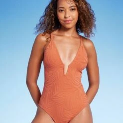 Women's Jacquard Rectangle Wire One Piece Swimsuit - Shade & Shore™ Orange -Clothing Sales Store GUEST f4b00b80 44c9 463a ad5d 167d722a86ea