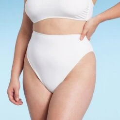 Women's High Waist Cheeky Bikini Bottom - Shade & Shore™ White -Clothing Sales Store GUEST fc98bc70 c37b 40c7 a671 36bec96aa6d9